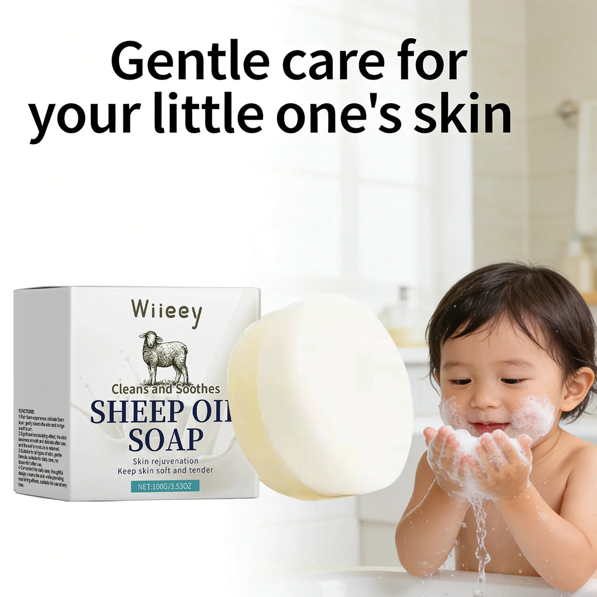 Natural Sheep Oil Soap for Kids – Gentle Cleansing Bar Kids Cleansing Soap Qme