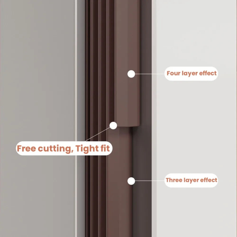 6M Self-Adhesive TPE Door & Window Sealing Weatherstrip Door Sealing Strip Qme