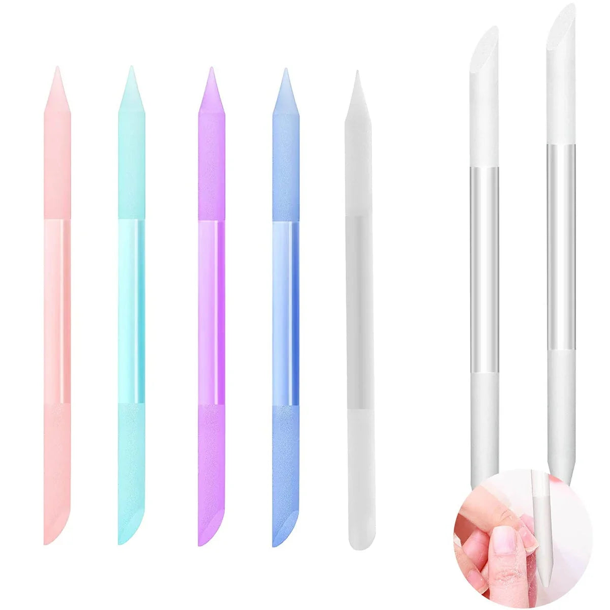 Crystal Glass Cuticle Pusher Dual-Ended Manicure Stick Tool Cuticle Pusher Tool Qme