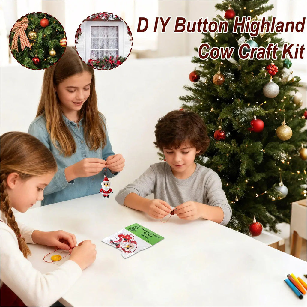 Christmas Tree Snowman Button Pendant Ornament Craft Toy Christmas Ornament Craft Qme