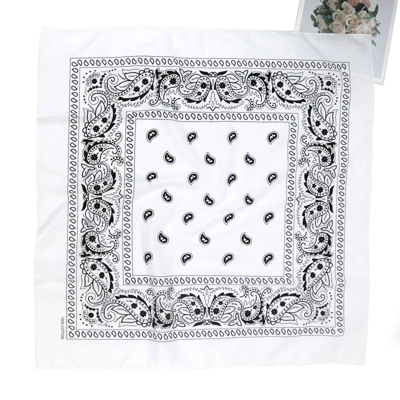 Oversized Cotton Bandana Scarf – Hip Hop Paisley Square Wrap Square Bandana Scarf Qme B2
