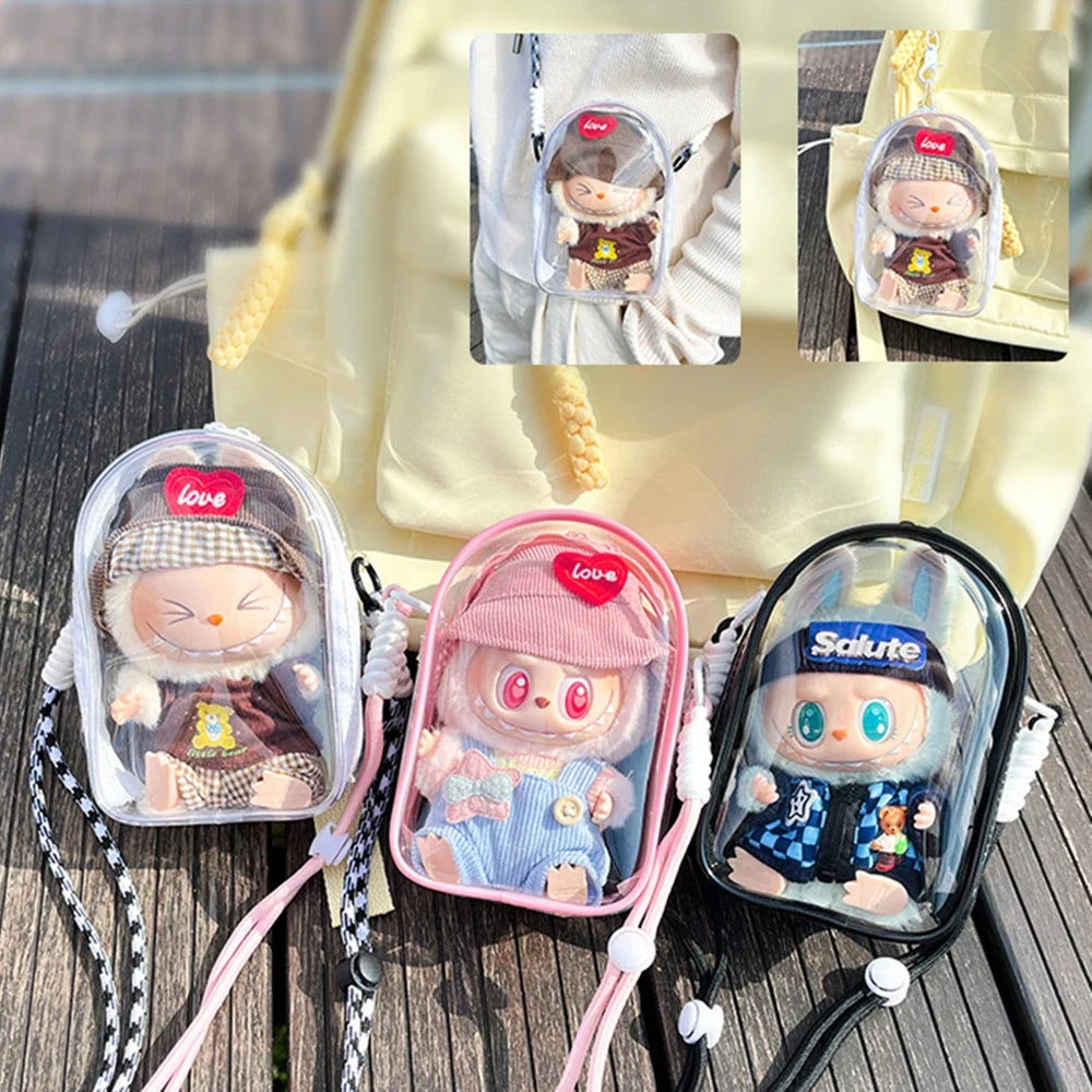 Labubu Doll Shoulder Bag – PVC Protective Carry Case Doll Shoulder Bag Qme