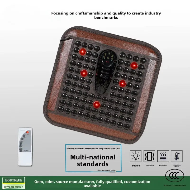 Tourmaline Heating Seat Cushion – Vibrating Massage Chair Pad Heating Massage Cushion Qst