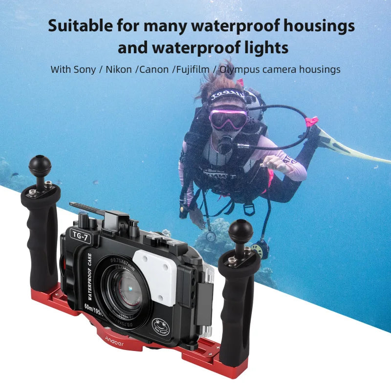 Andoer Dual Handle Underwater Camera Diving Rig Stabilizer Underwater Camera Rig Qst