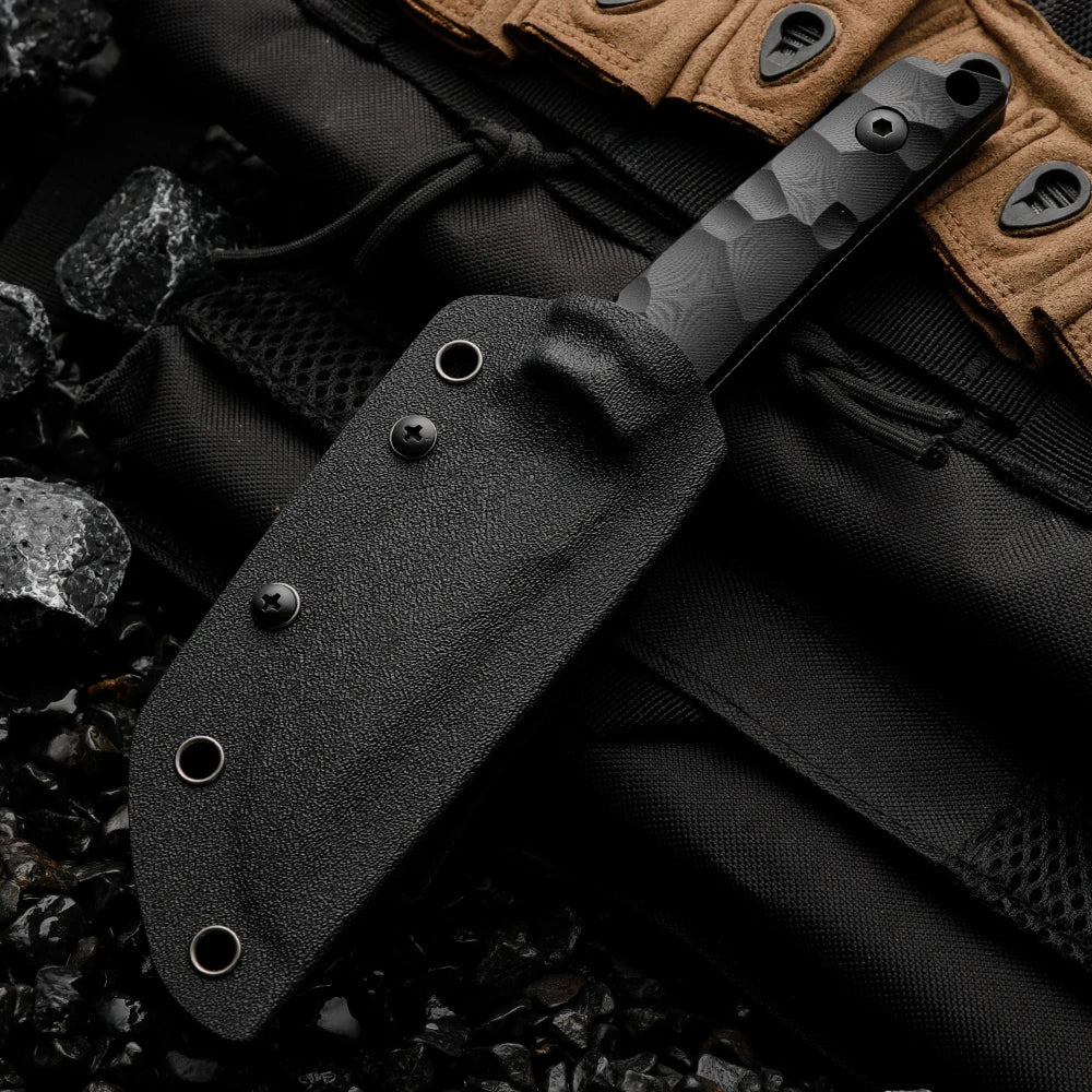 HUANGFU Full Tang Fixed Blade Knife with Sheath | Outdoor EDC Fixed Blade Knife Qst