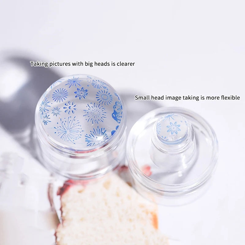 Jelly Silicone Nail Stamper & Scraper Set with Cap Nail Stamping Set Qst