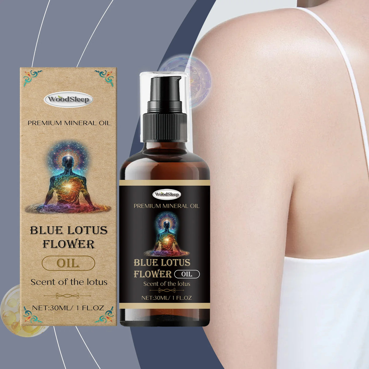 Woodsleep Blue Lotus Retinol Vitamin E Multipurpose Body Oil Multipurpose Body Oil Qst