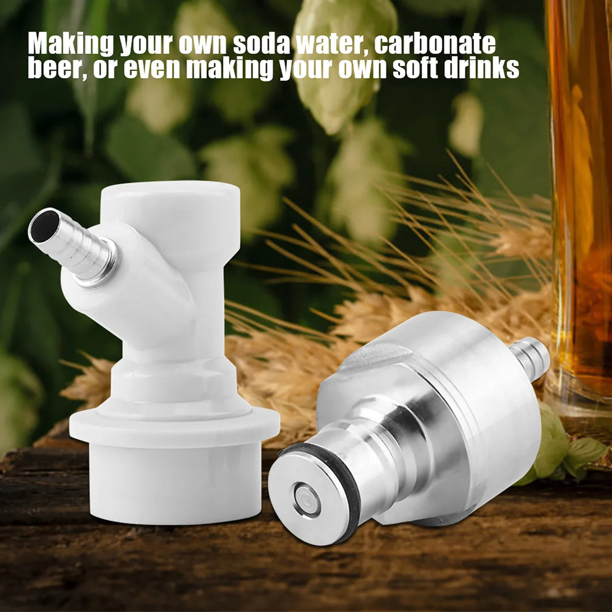 Stainless Steel Carbonation Cap & Ball Lock Disconnect Homebrewing Carbonation Tool Qme