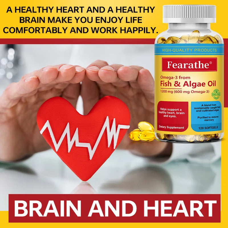 Omega-3 Softgels | Fish Oil & Algae Oil EPA DHA Supplement Omega-3 Supplement Qst