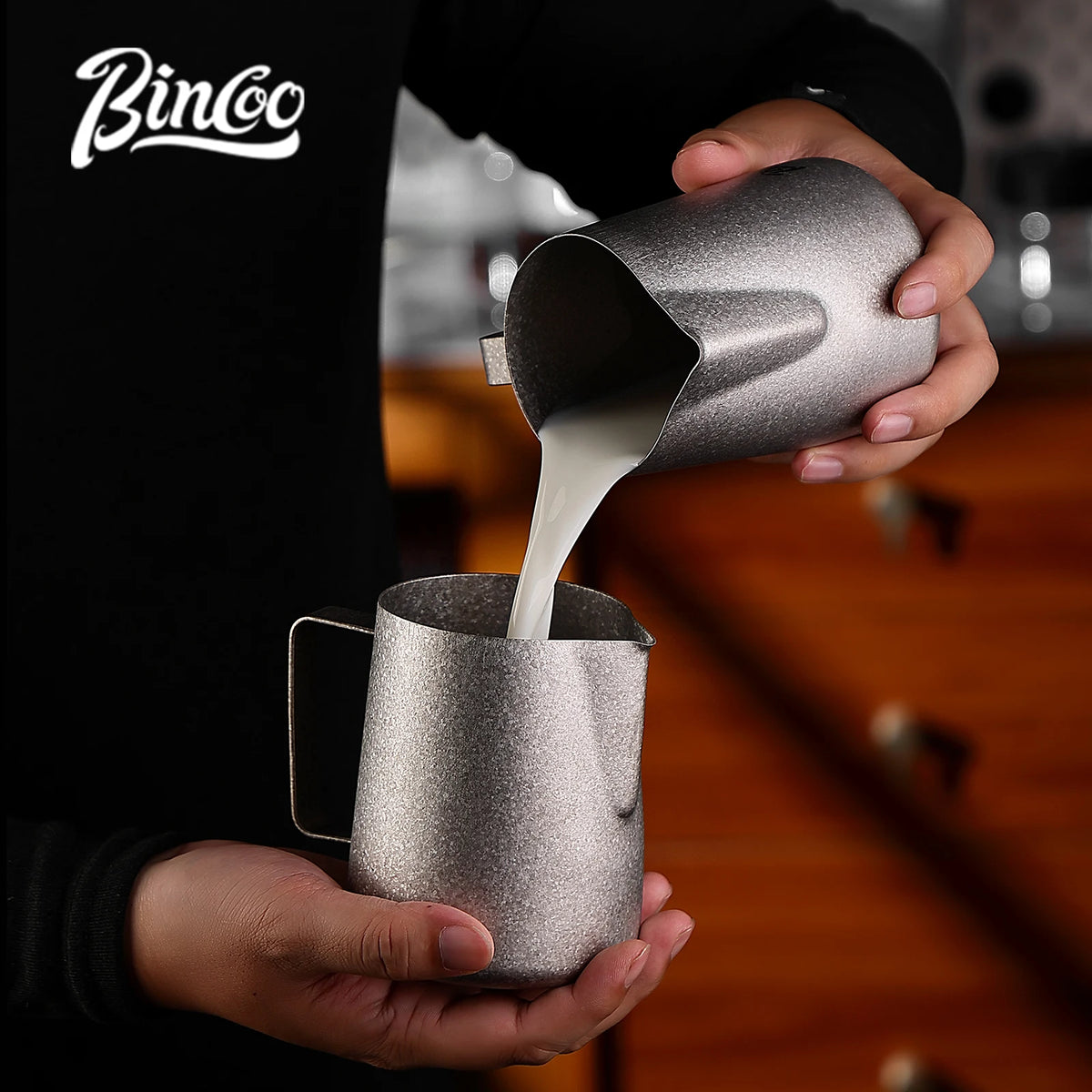 Bincoo Pure Titanium Milk Frothing Pitcher – Latte Art Jug Milk Frothing Pitcher Qst