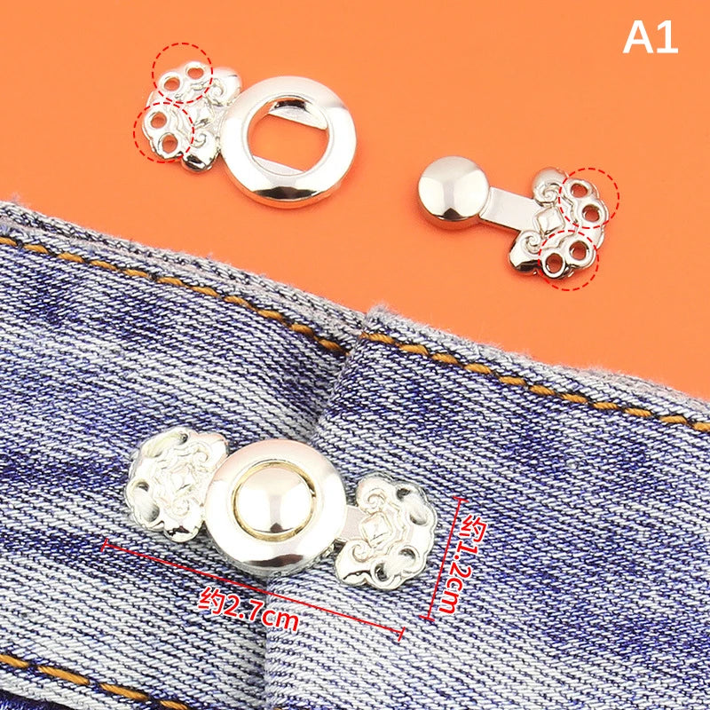 Adjustable Jeans Waist Buckle – Detachable Metal Belt Button Belt Buckle Qst B1