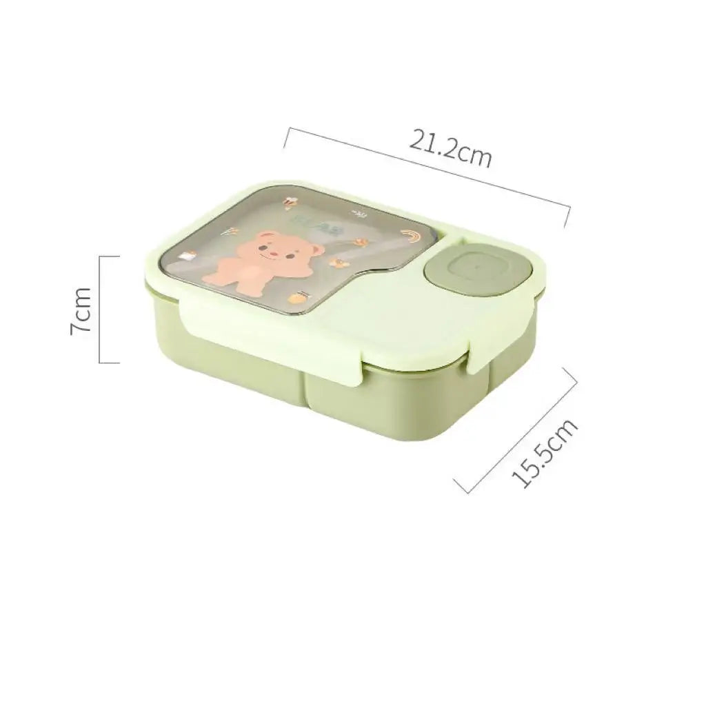 Kids Insulated Bento Lunch Box with Sauce Container Kids Bento Lunch Box Qme green 8 inch