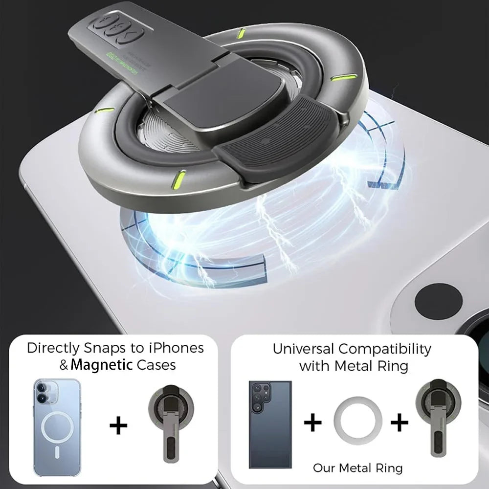 Magnetic Phone Ring Grip Holder – 360° Rotation, Removable Phone Ring Grip Qme