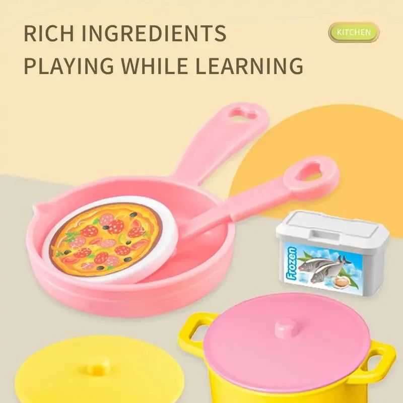Mini Kitchen Play Set DIY Simulated Cooking Toy for Kids Kids Kitchen Play Set Qme