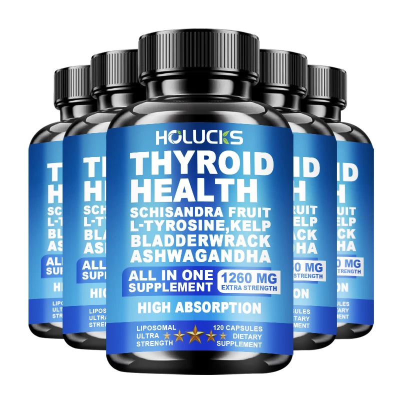 Thyroid Wellness Capsules – Ashwagandha, Kelp & Schisandra Wellness Supplement Qst 5BOX 120pcs Hot Sale