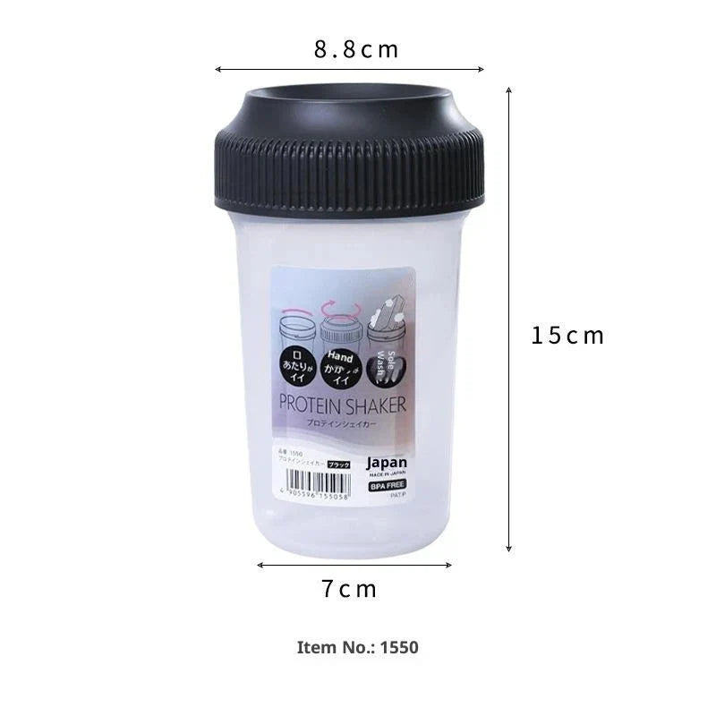 Protein Shaker Bottle 400ml – Fitness Mixing Cup for Men & Women Protein Shaker Bottle Qme A1 Black