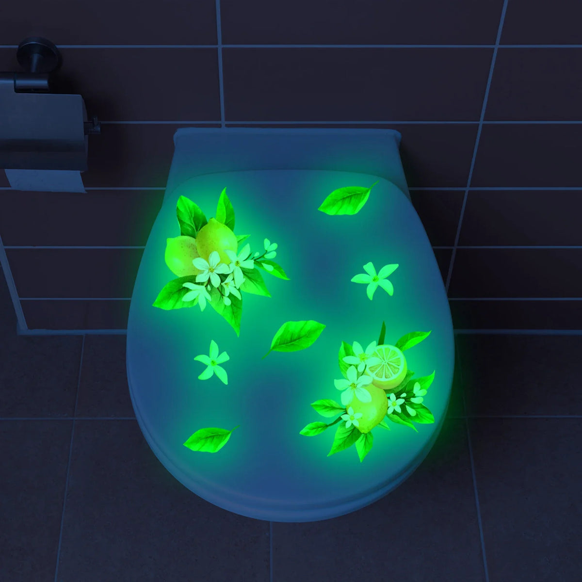 Glow-in-the-Dark Toilet Sticker – Fun PVC Bathroom Decal Bathroom Wall Sticker Qme