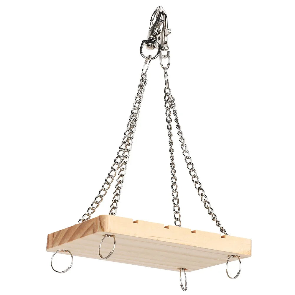 Wooden Hamster Swing Hammock Hanging Cage Toy | Small Pet Bed Small Pet Cage Toy Qme