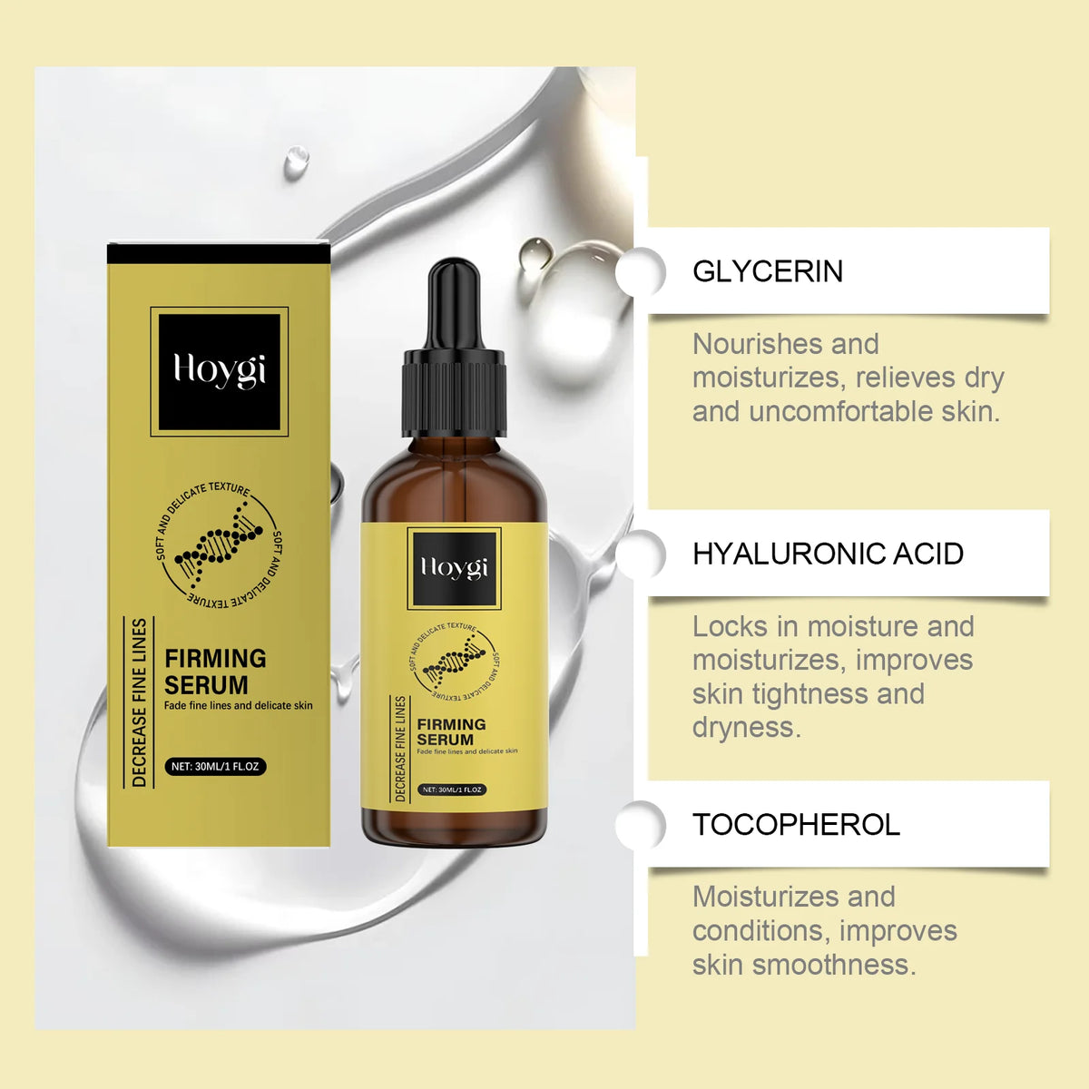 Hoygi Youth Face Serum 30ml – Hydrating & Fine Line Essence Face Serum Qst