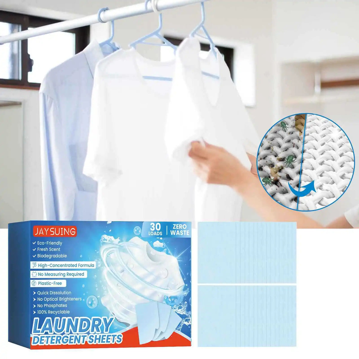 Concentrated Laundry Tablets – Plant-Based Bubble Soap Sheets Laundry Detergent Tablets Qme
