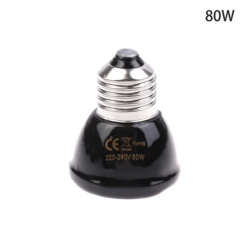Far Infrared Ceramic Heat Lamp for Reptiles & Chickens 20-80W Reptile Heat Lamp Qme 80W