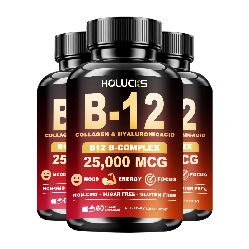 Vitamin B12 Complex with Marine Collagen & Biotin – 60/120 Caps Vitamin Supplement Qst 60pcs - 3 BOX