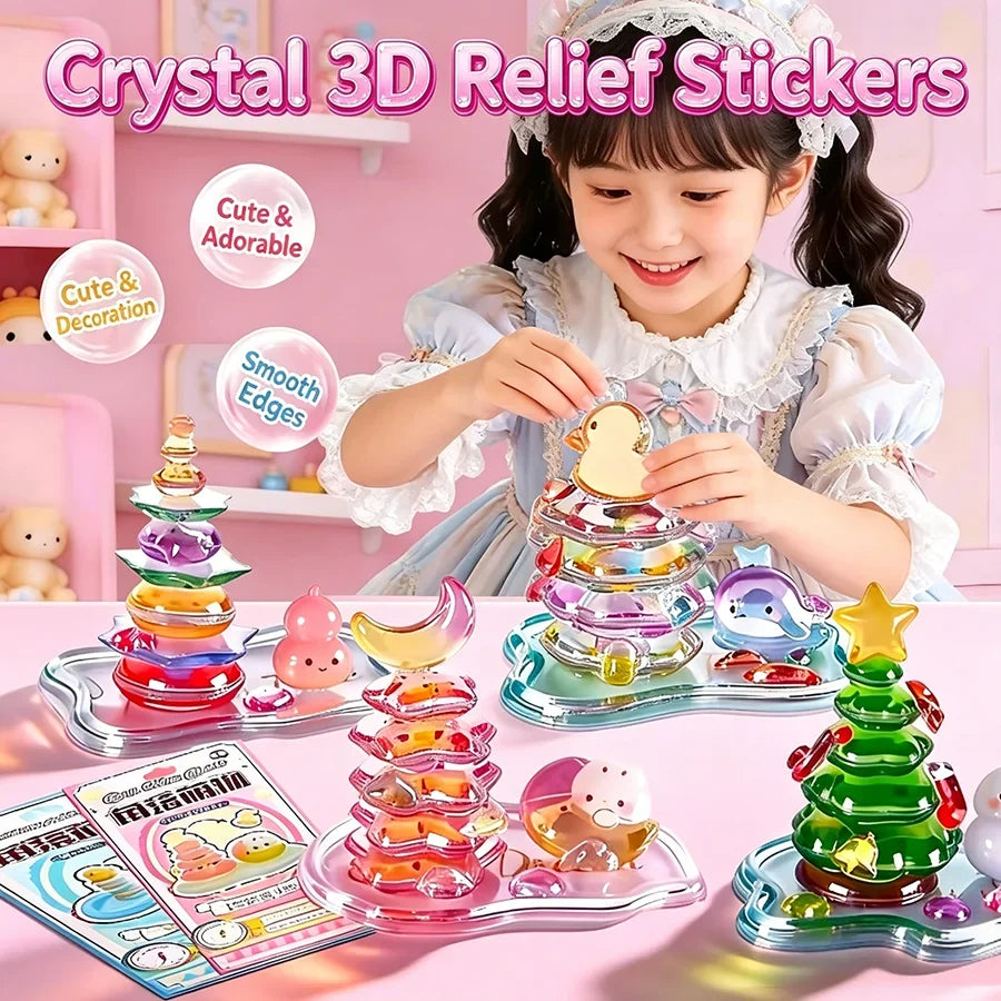 3D Embossed Layered Relief Stickers – Handmade DIY Paper Craft DIY Craft Stickers Qme