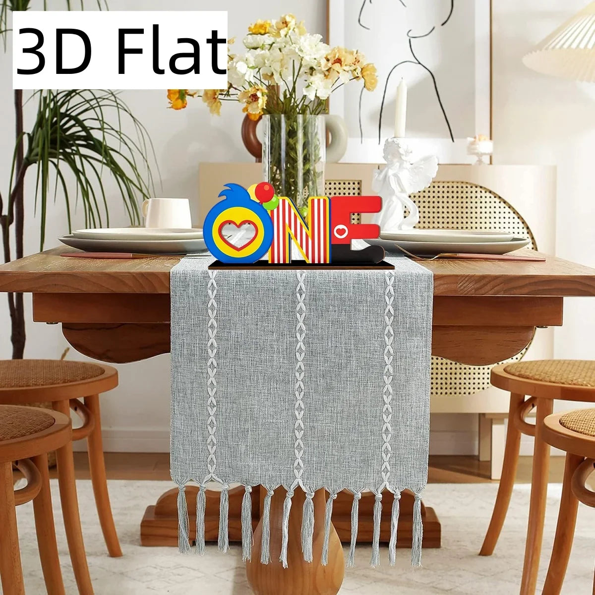 3D Carnival Wooden Desktop Ornament – Colorful ONE Letters Wooden Desktop Ornament Qme MULTI