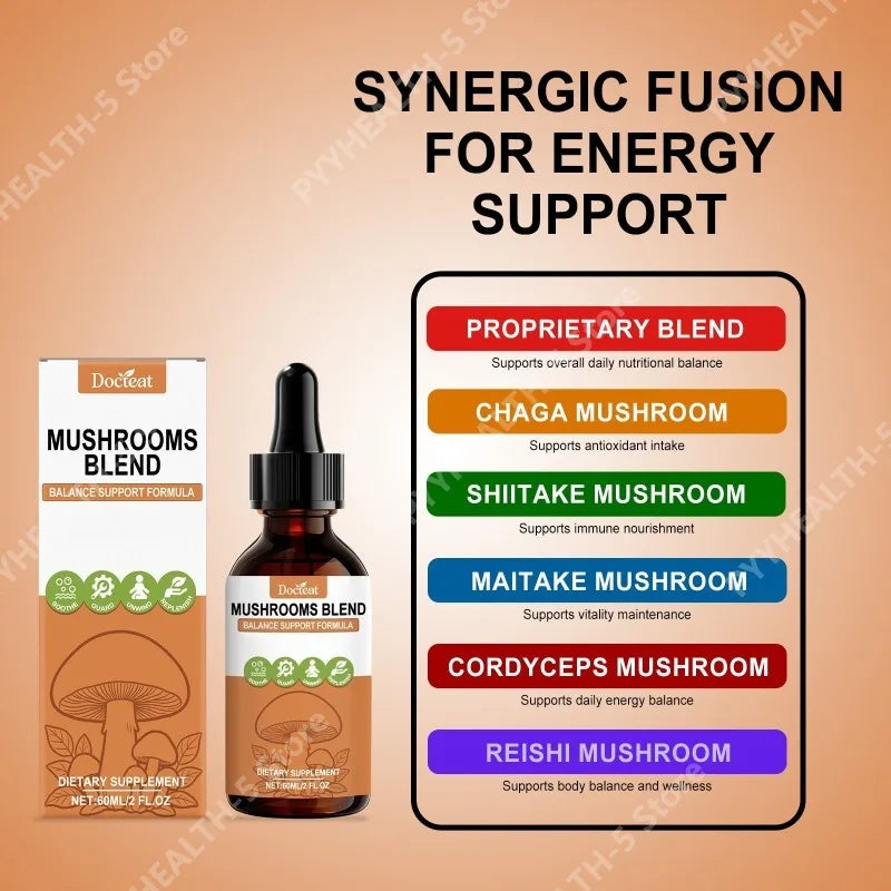 Mushroom Tincture Drops – Chaga Reishi Cordyceps Blend 60ml Mushroom Tincture Qst