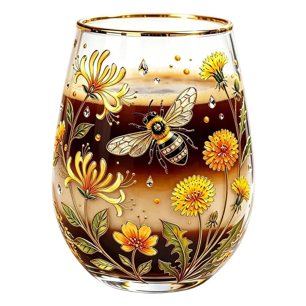 Embossed Clear Glass Tea & Coffee Mug – Aesthetic Transparent Cup Glass Coffee Mug Qme bee China Mainland A