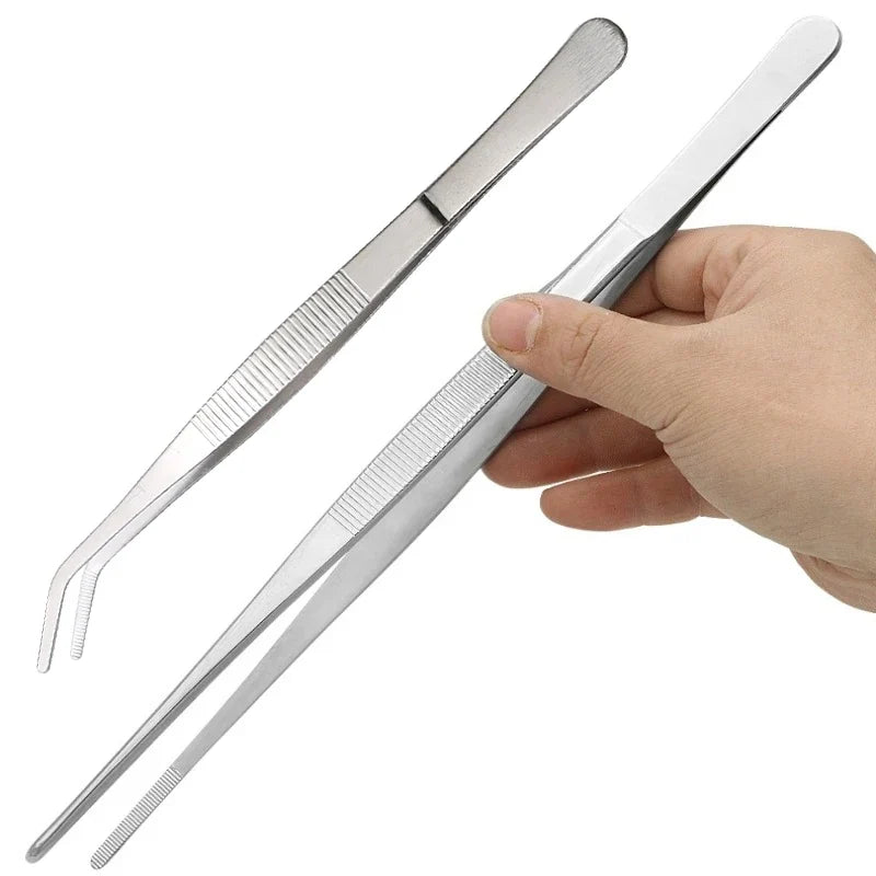 Stainless Steel Elbow Tweezers Aquarium Clip – Long Forceps Aquarium Tweezers Qme
