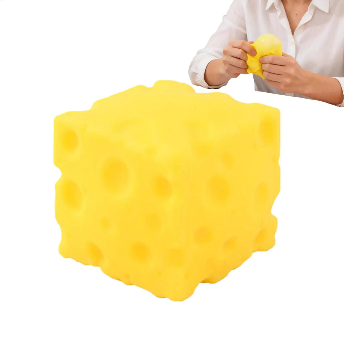 Yellow Cheese Squeeze Fidget Cube | Silicone Sensory Toy Squeeze Fidget Toy Qme