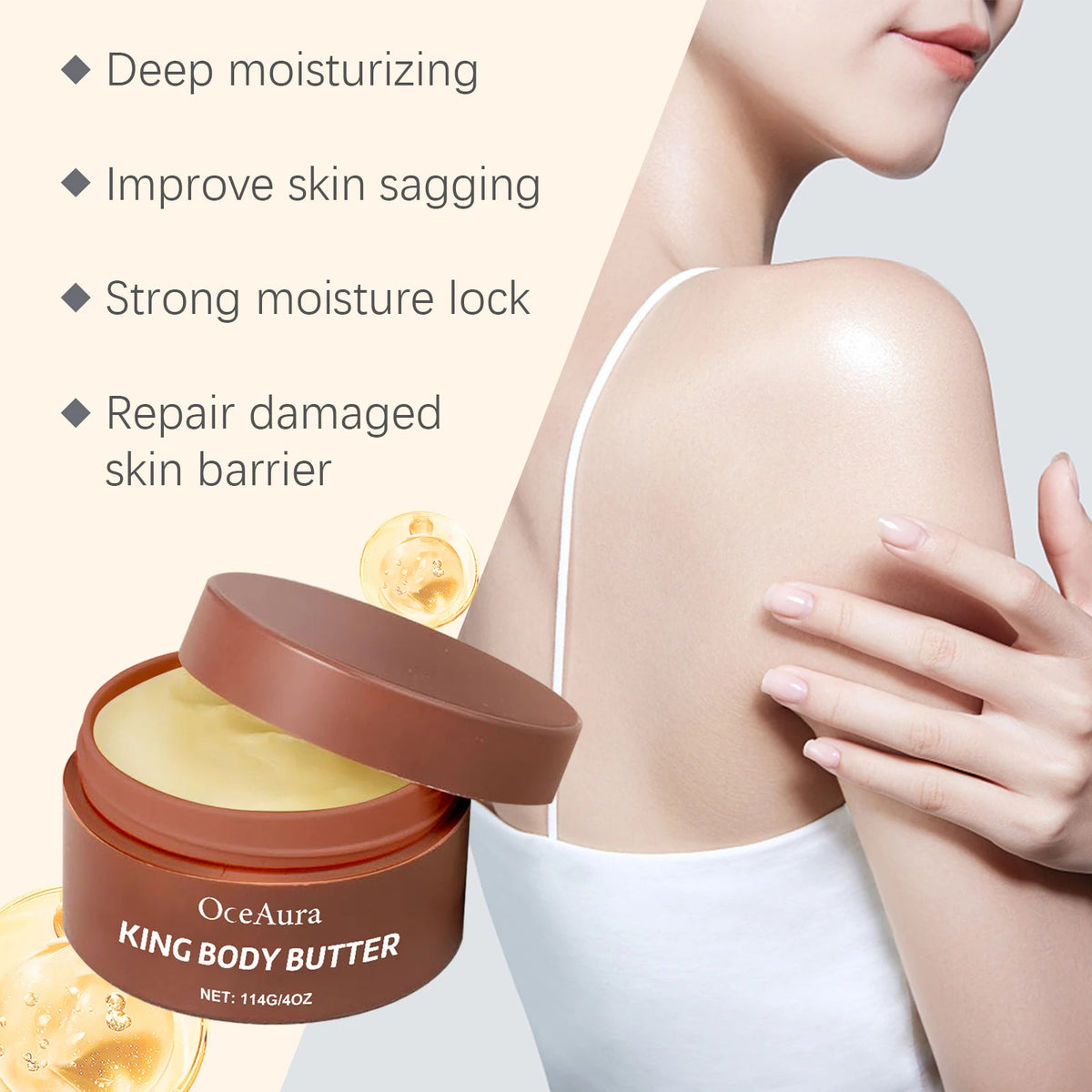 OceAura Shea Butter Body Cream – Deep Moisturizer 114g Body Moisturizer Cream Qst