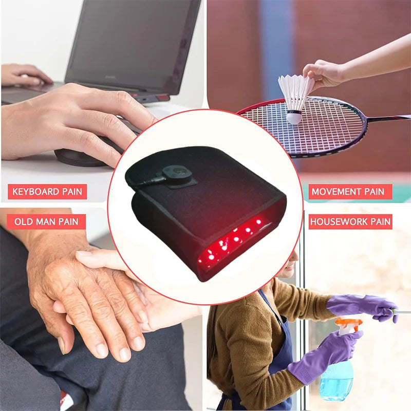 LED Red Light Therapy Glove 660nm & 850nm Infrared Hand Pad Red Light Therapy Device Qst