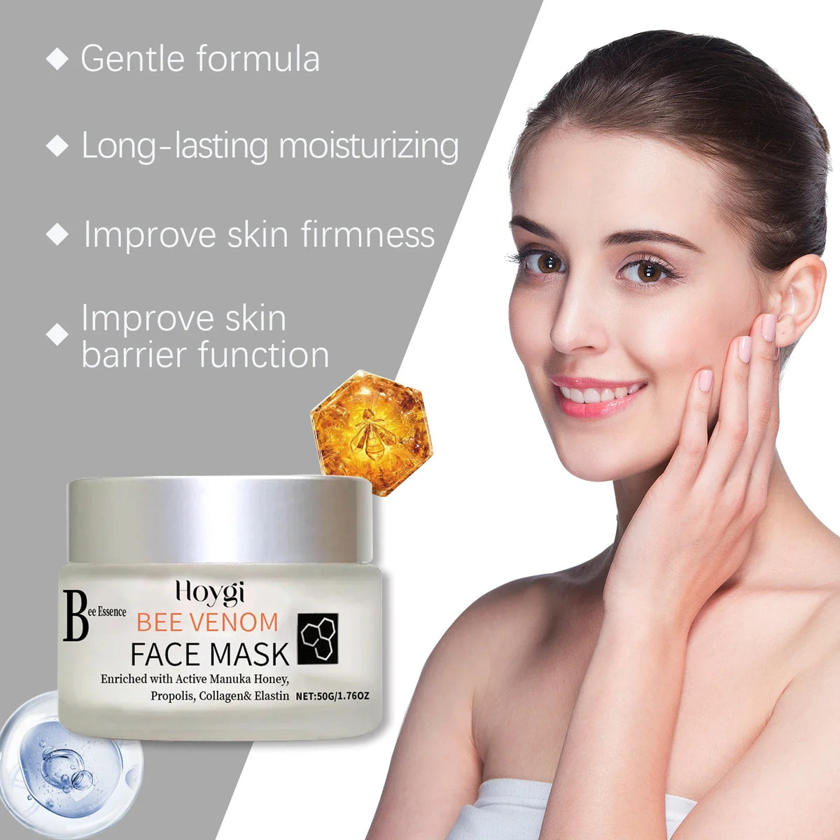 Propolis Facial Mask – Moisturizing, Brightening & Pore Purifying Facial Sheet Mask Qme