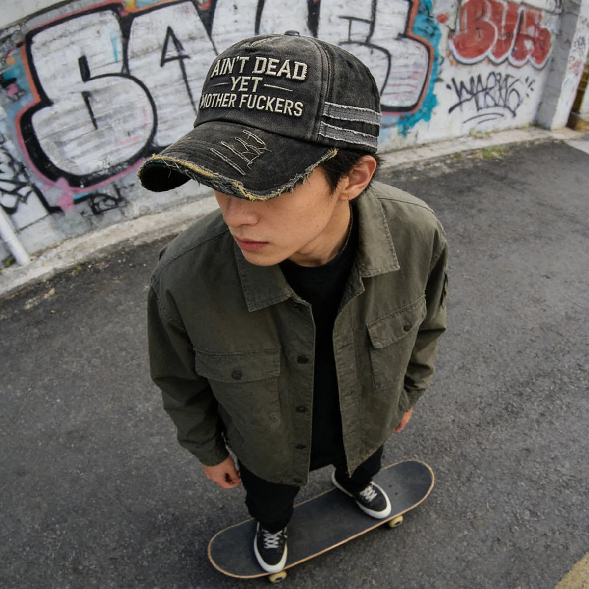 Unisex Vintage Washed Distressed Adjustable Commemorative Hat Vintage Baseball Cap Qme