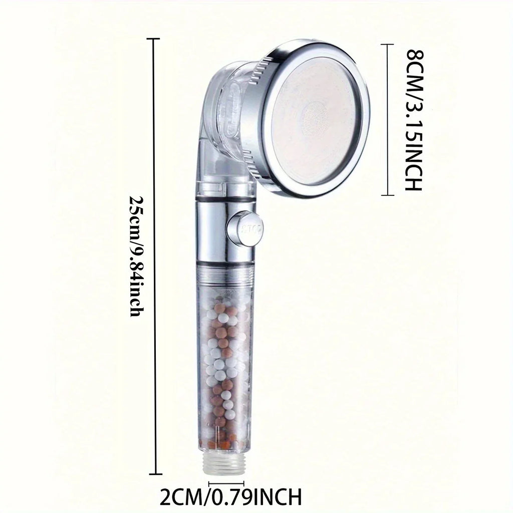 High-Pressure 3-Mode Handheld Showerhead | One-Click Water Stop Handheld Showerhead Qme