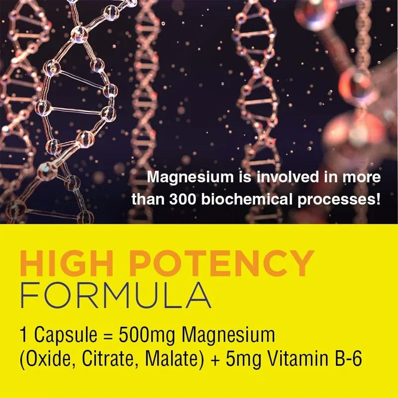 Magnesium Oxide 500mg Capsules – Bone & Muscle Support Mineral Supplement Qst
