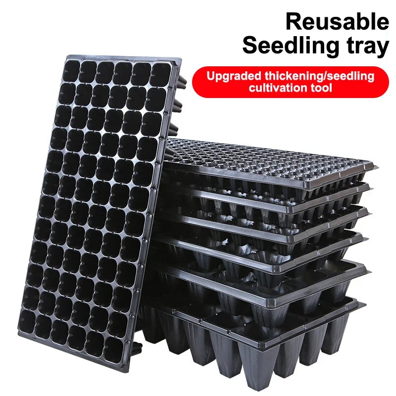 10-Pack Black Plastic Seedling Germination Trays for Garden Seedling Germination Trays Qme