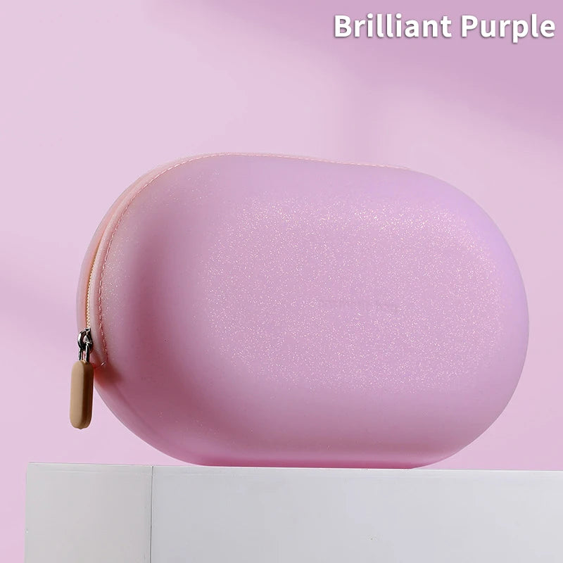 Large Silicone Cosmetic Bag – Waterproof Travel Makeup Organizer Cosmetic Bag Qst Bright purple