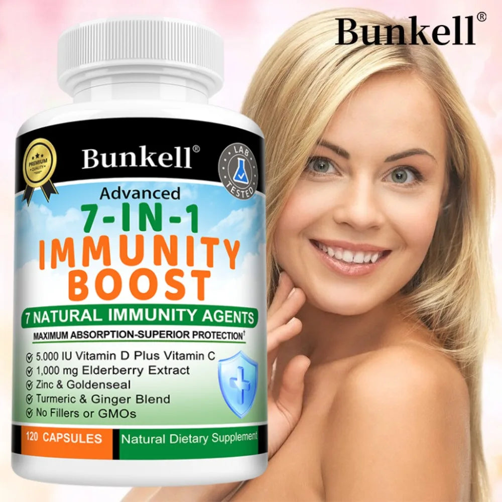 7-in-1 Immune Support Supplement – Zinc, Vitamin C, D3, Elderberry Immune Support Supplement Qst