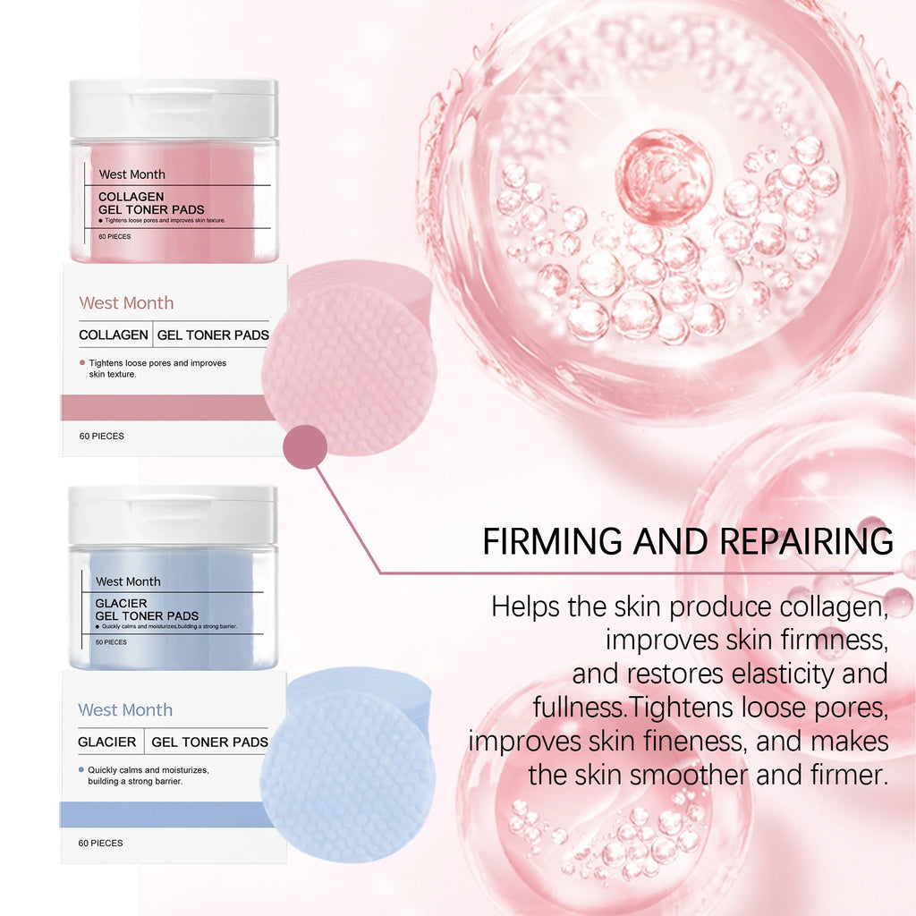 West Month Hyaluronic Acid Toner Pads – 60pcs Deep Hydration Toner Pads Qst