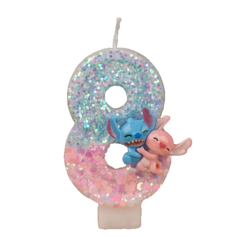 Stitch & Lilo Number Birthday Candles – Hugging Couple Design Birthday Number Candles Qme