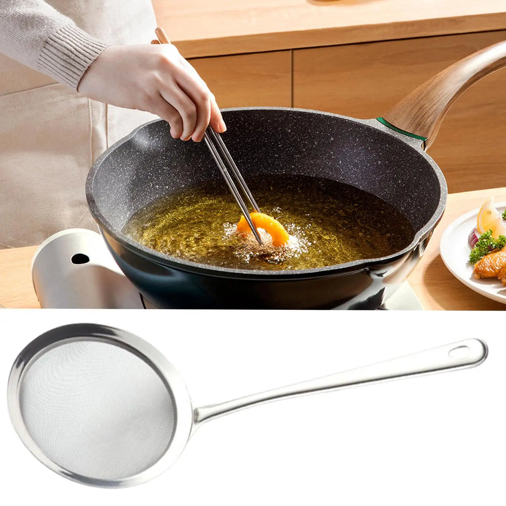 Fine Mesh Sieve Colander with Handle – Stainless Steel Sifter Mesh Sieve Colander Qme
