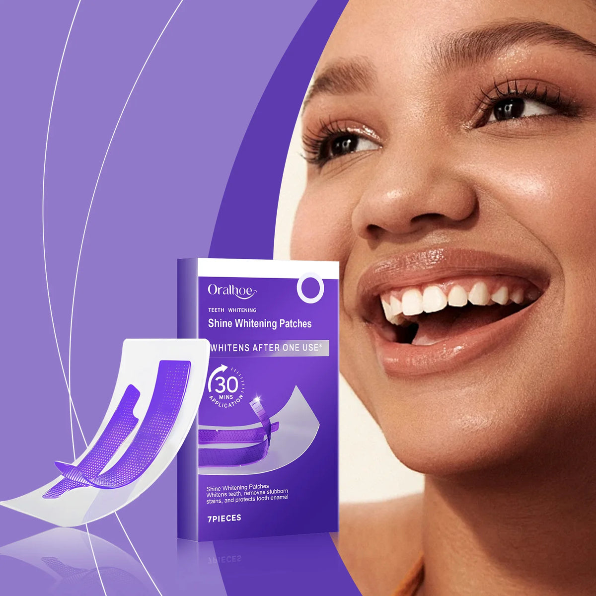 Purple Teeth Brightening Strips – Color-Correcting Dental Patches Teeth Brightening Strips Qst