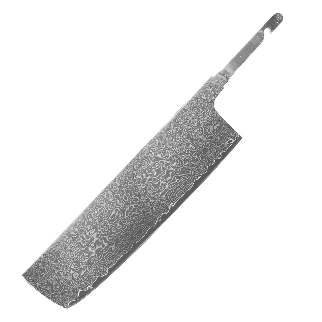 67-Layer Damascus Steel Nakiri Knife Blank Blade – DIY Kitchen Damascus Knife Blank Qst Nakiri knife 7 inch