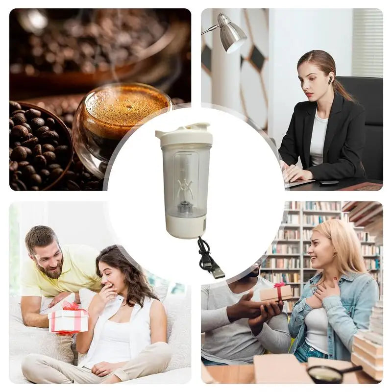 Portable Electric Shaker Bottle 450ml – Leak-Proof Blender Cup Electric Shaker Bottle Qme