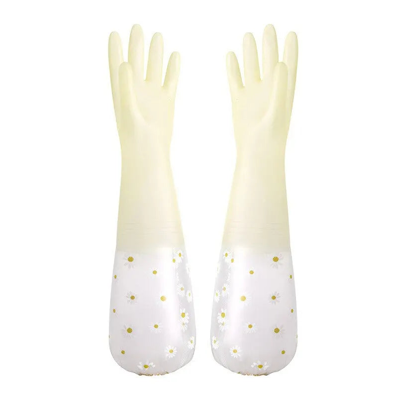 Waterproof Latex Household Cleaning Gloves – Kitchen & Laundry Household Cleaning Gloves Qme yellow