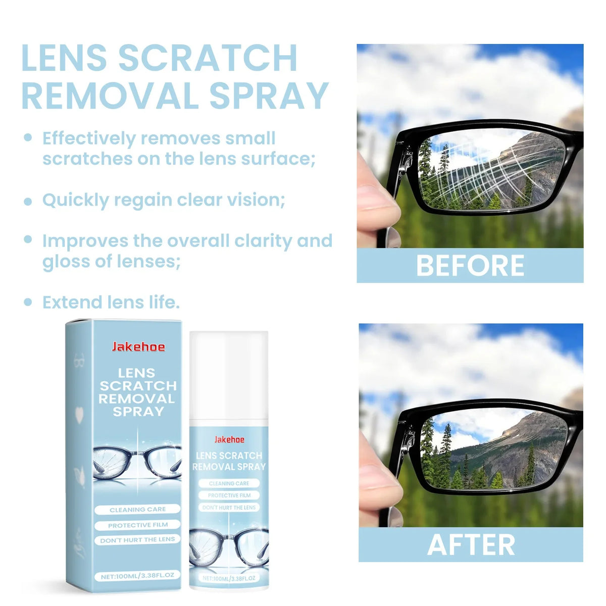 Eyeglass Cleaner Spray – Anti-Fog Lens Cleaner for Glasses Lens Cleaner Spray Qme