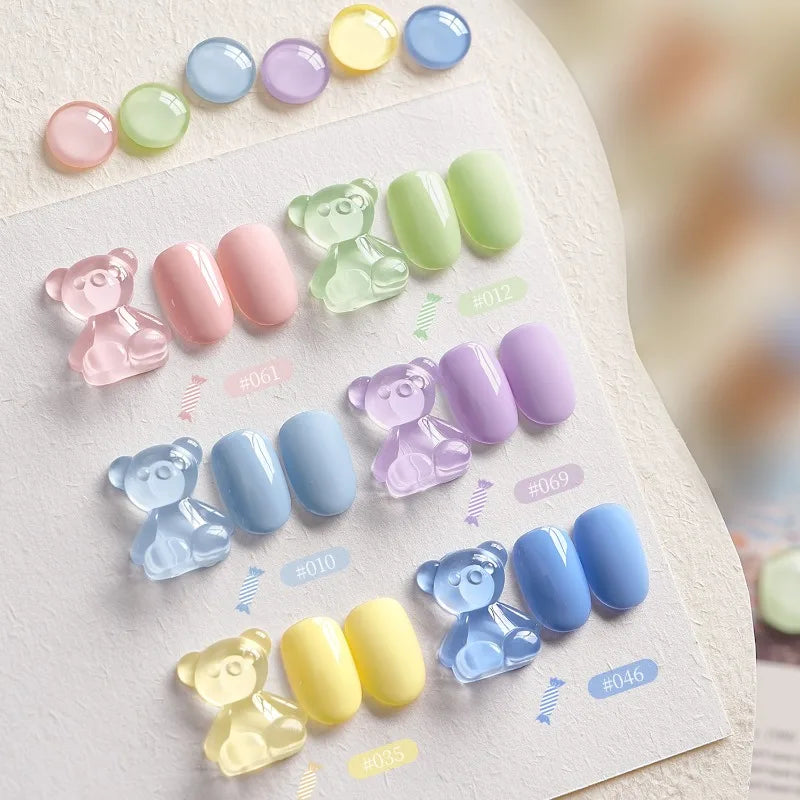 Candy Gel Nail Polish Set – 6 Macaron Pastel Colors | Qme Gel Nail Polish Set Qme